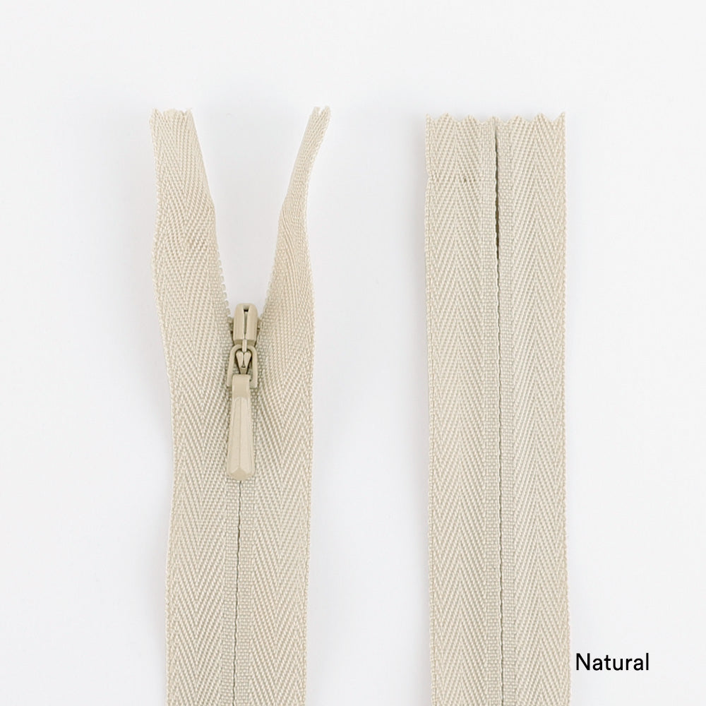Invisible Zips - 60cm - Natural