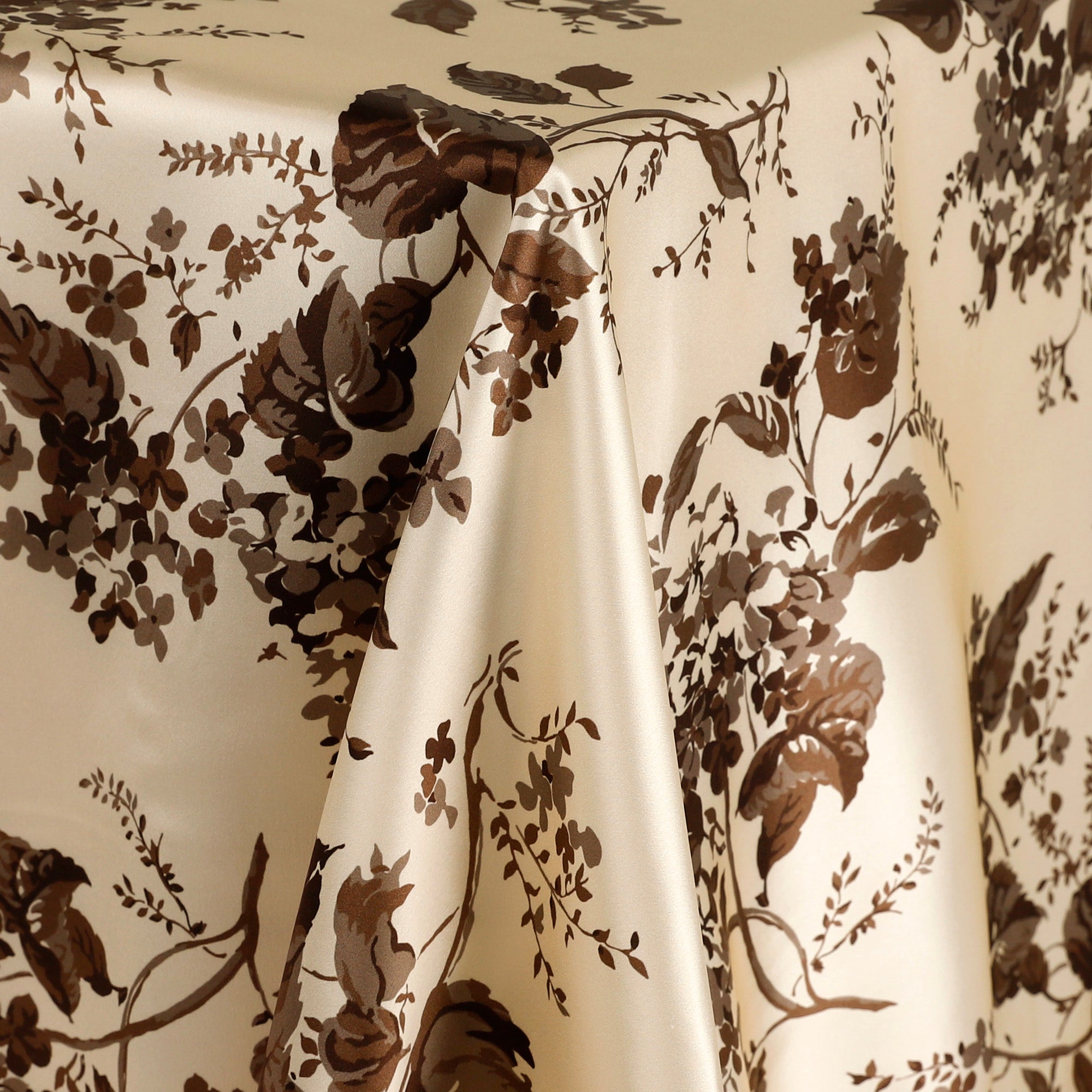 Birch Leaves Silk Satin - Umber