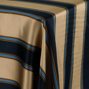 Cello Stripe Silk Satin - Navy/Bronze