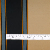 Cello Stripe Silk Satin - Navy/Bronze