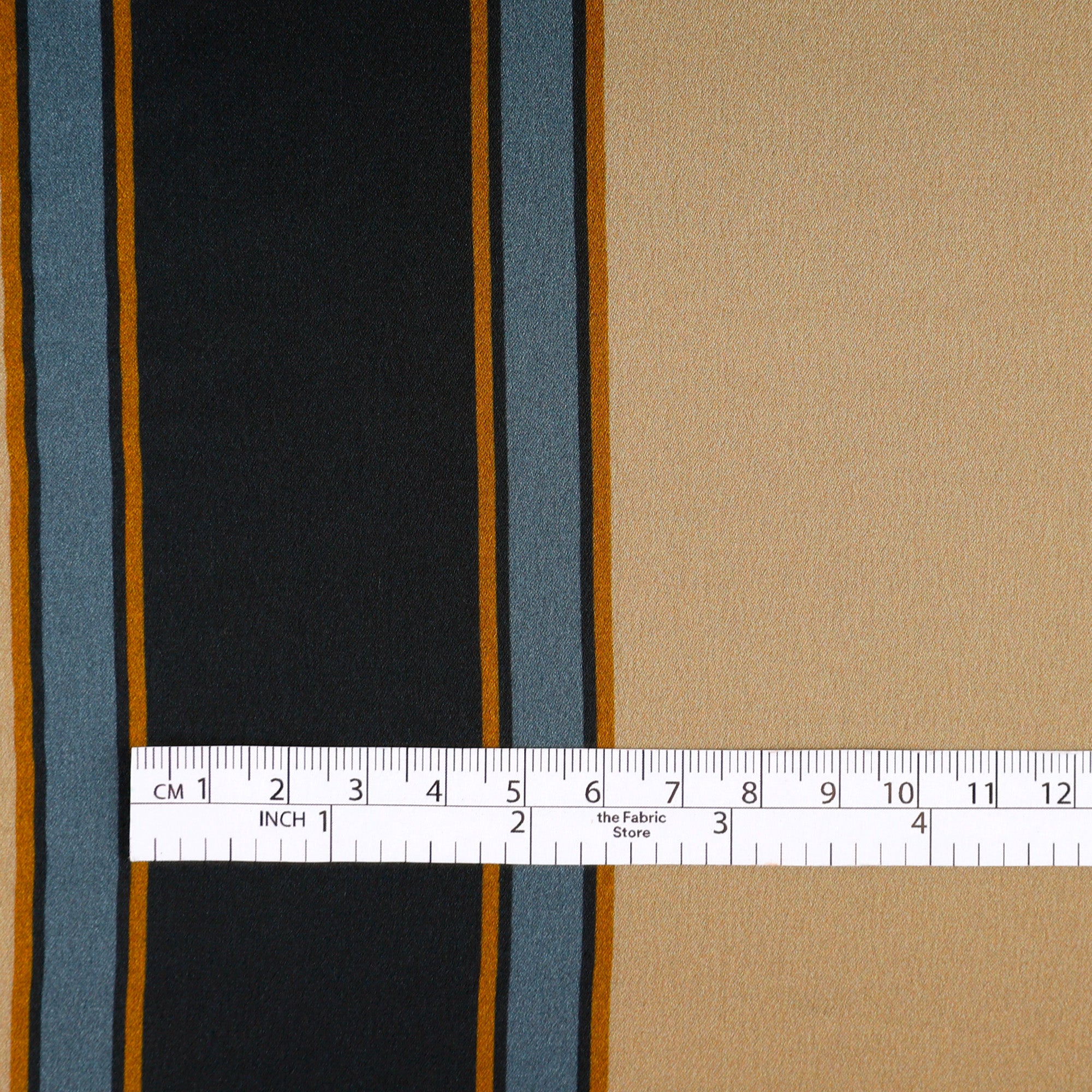 Cello Stripe Silk Satin - Navy/Bronze
