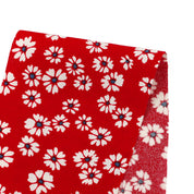 Viscose Crepe - Red Daisy