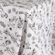 Retro Cowgirl Linen - White/Chocolate
