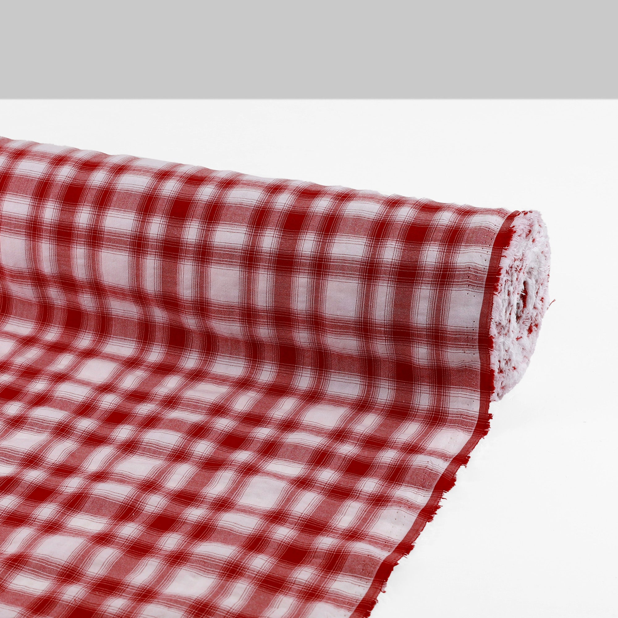 Cotton/Poly Check - Ruby Red