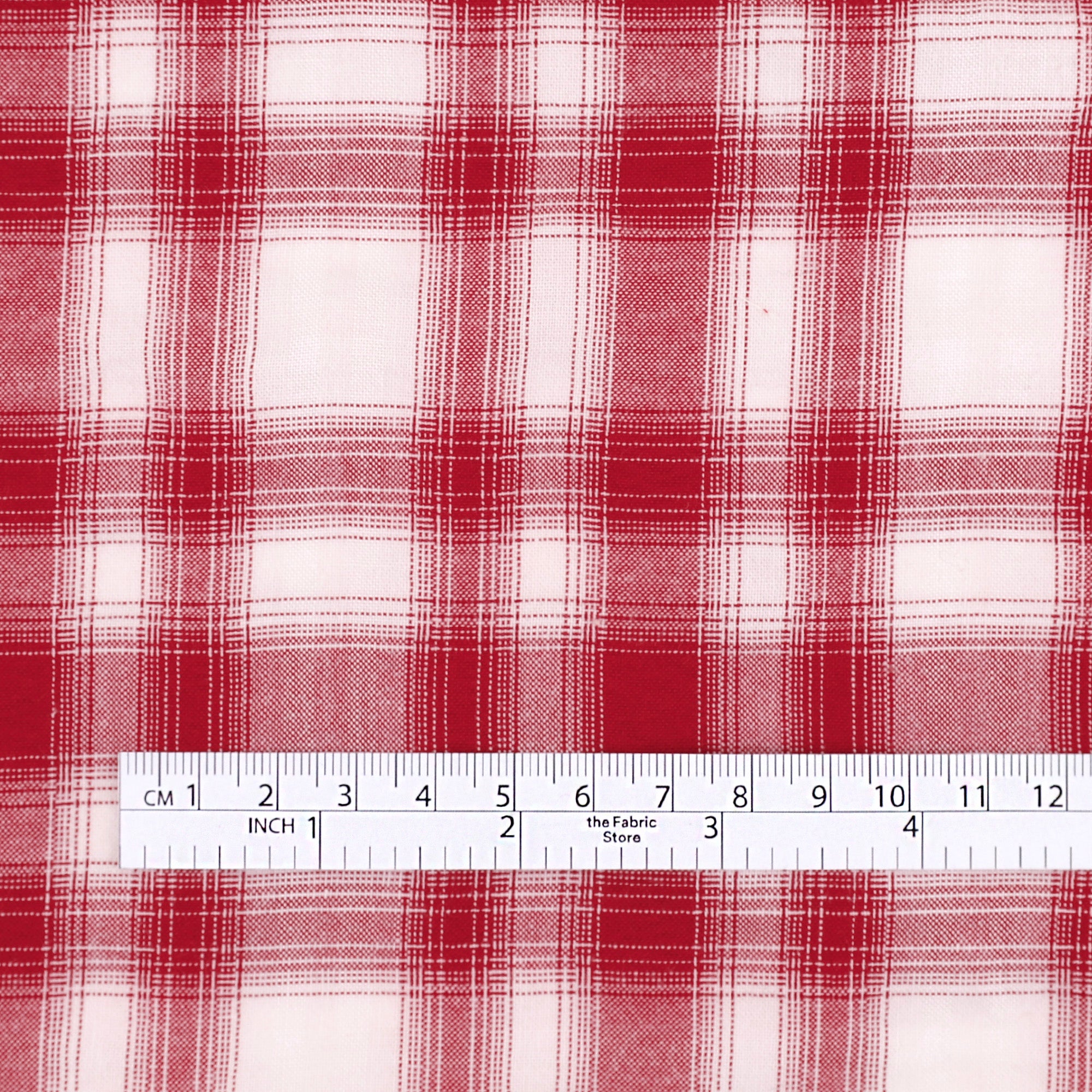 Cotton/Poly Check - Ruby Red