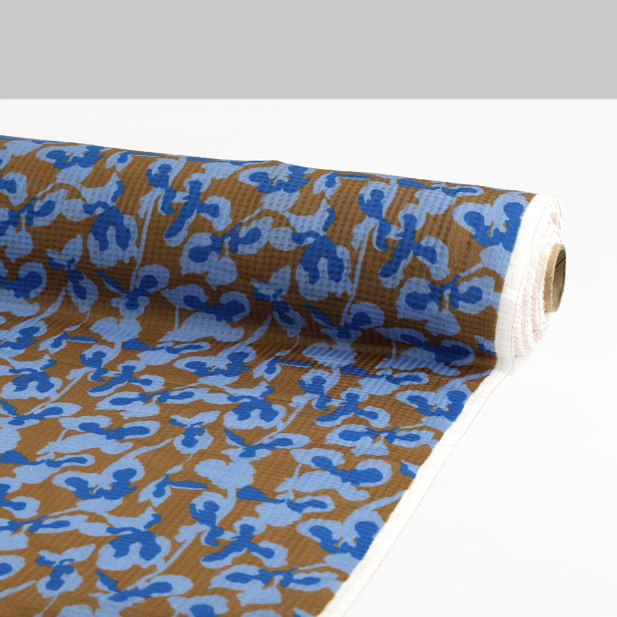 Woven Check Rayon Gauze - Iris Blur
