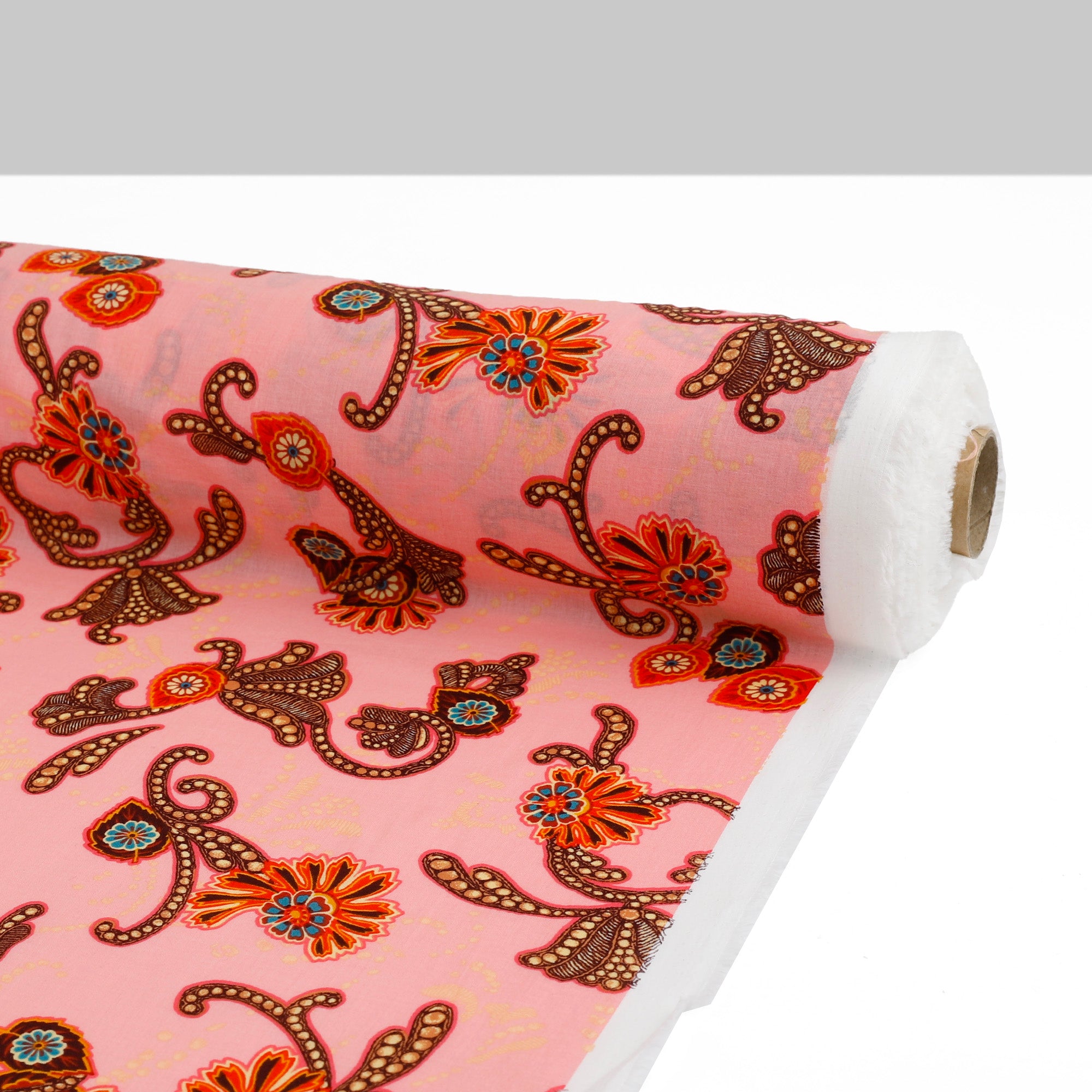 Paisley Cotton Voile - Bubblegum