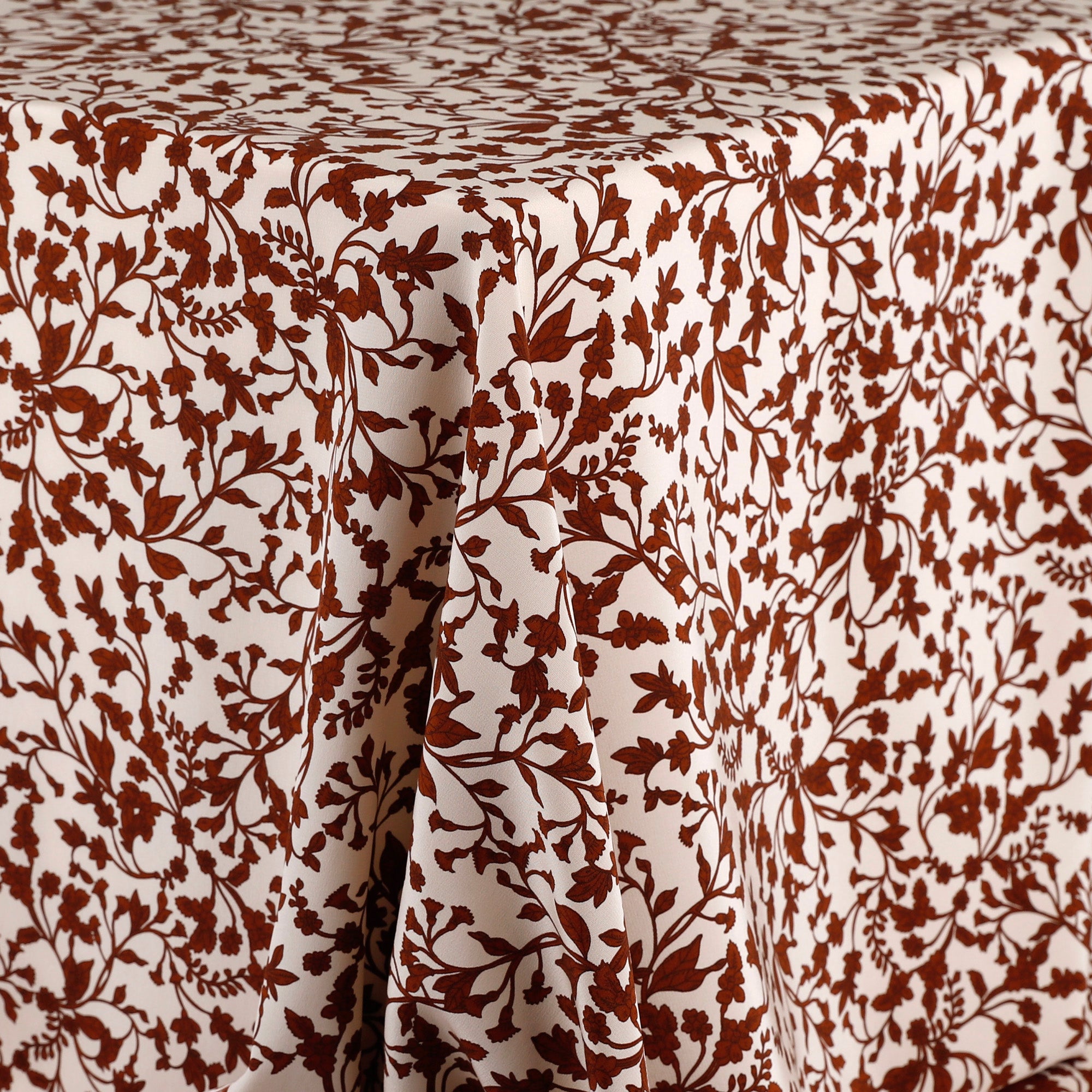 Floral Vines Silk Crepe De Chine - Maple