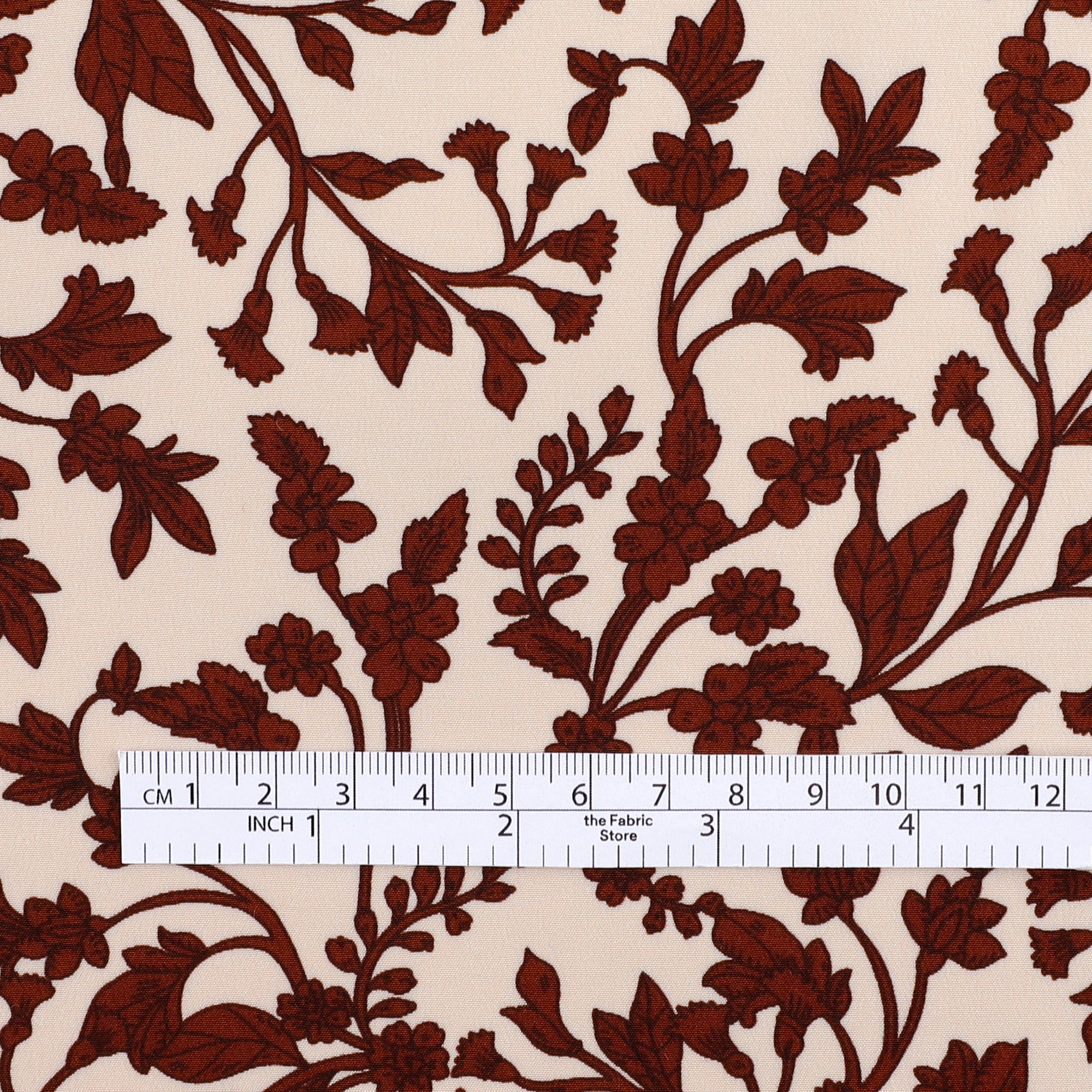 Floral Vines Silk Crepe De Chine - Maple