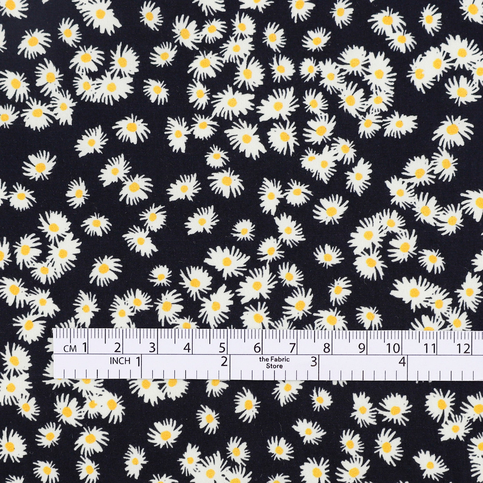 Daisy Pop Organic Cotton Lawn - Black Multi