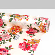 Cottage Flowers Silk Satin - Ivory Mix