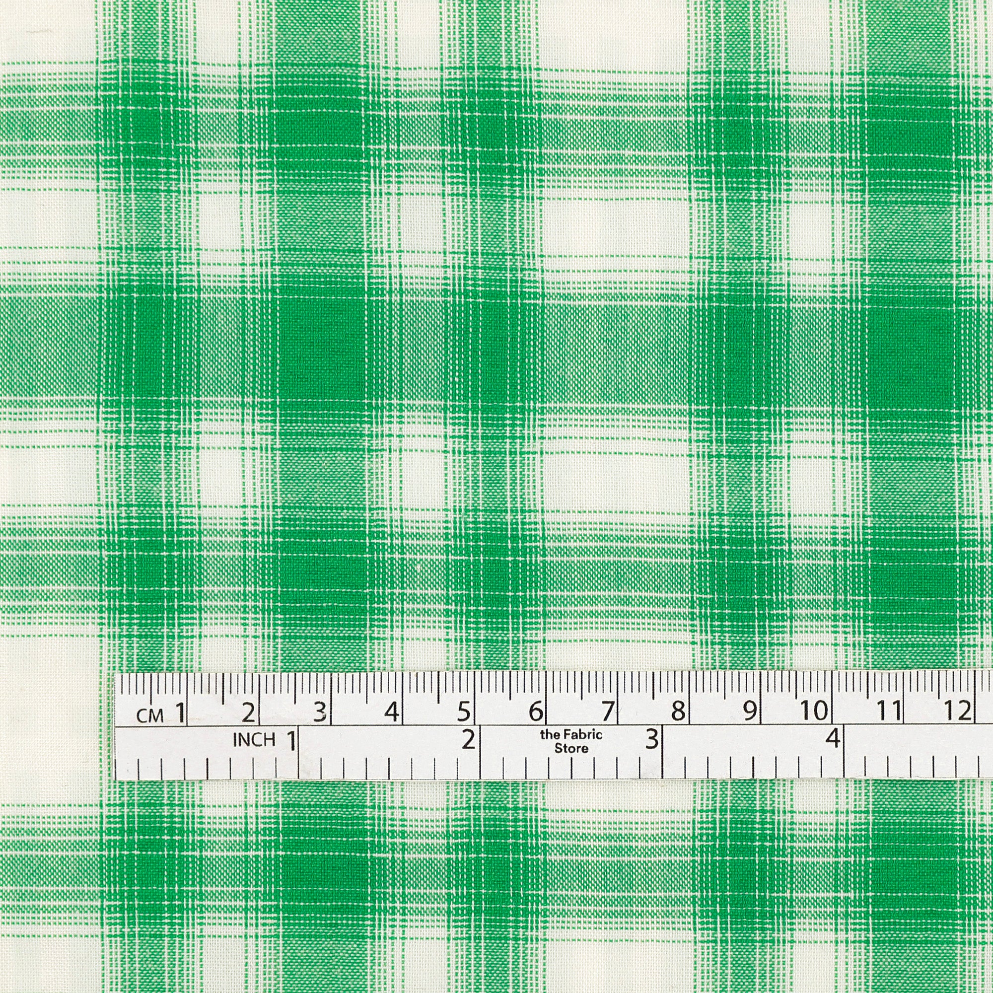 Cotton/Poly Check - Kelly Green