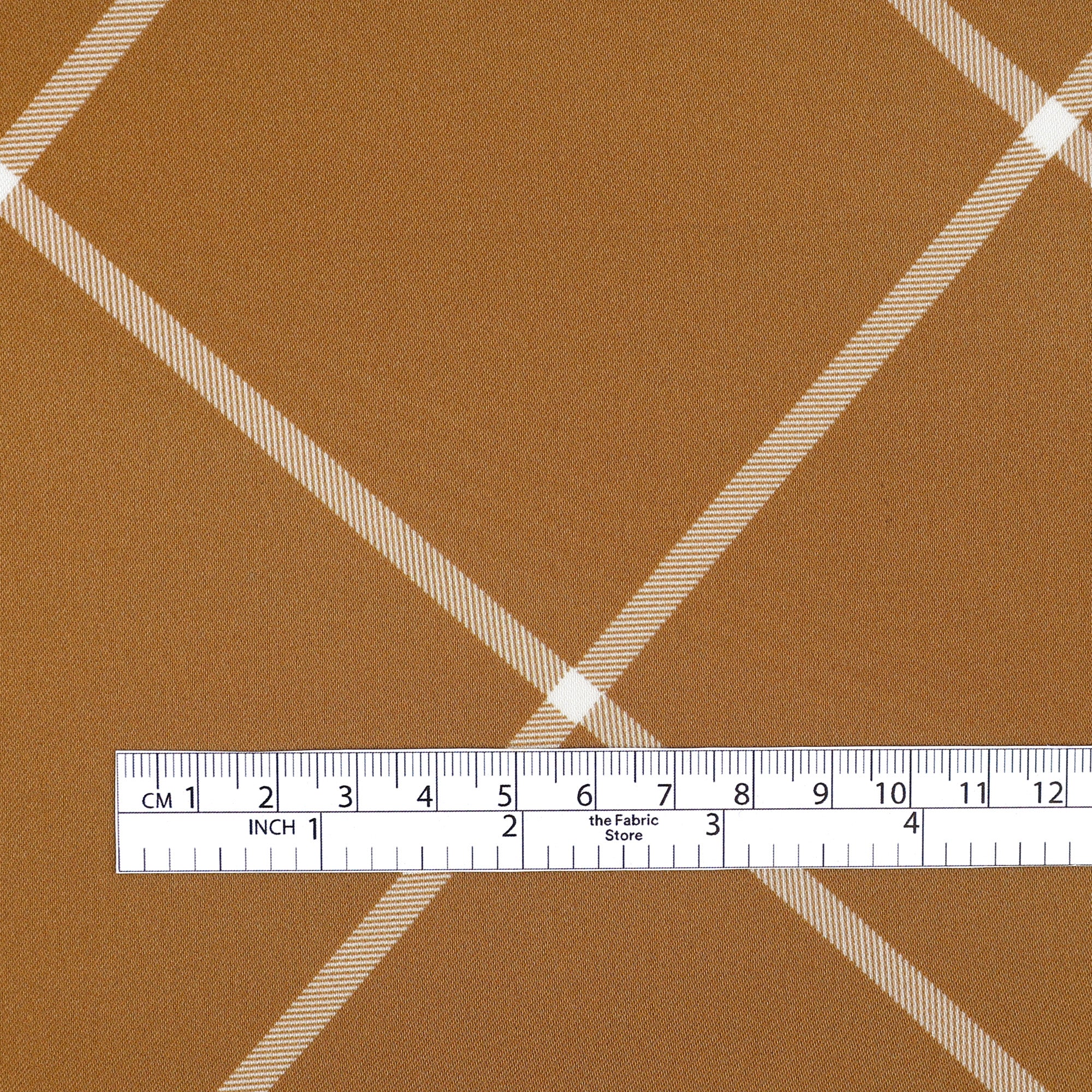 Windowpane Plaid Satin - Caramel