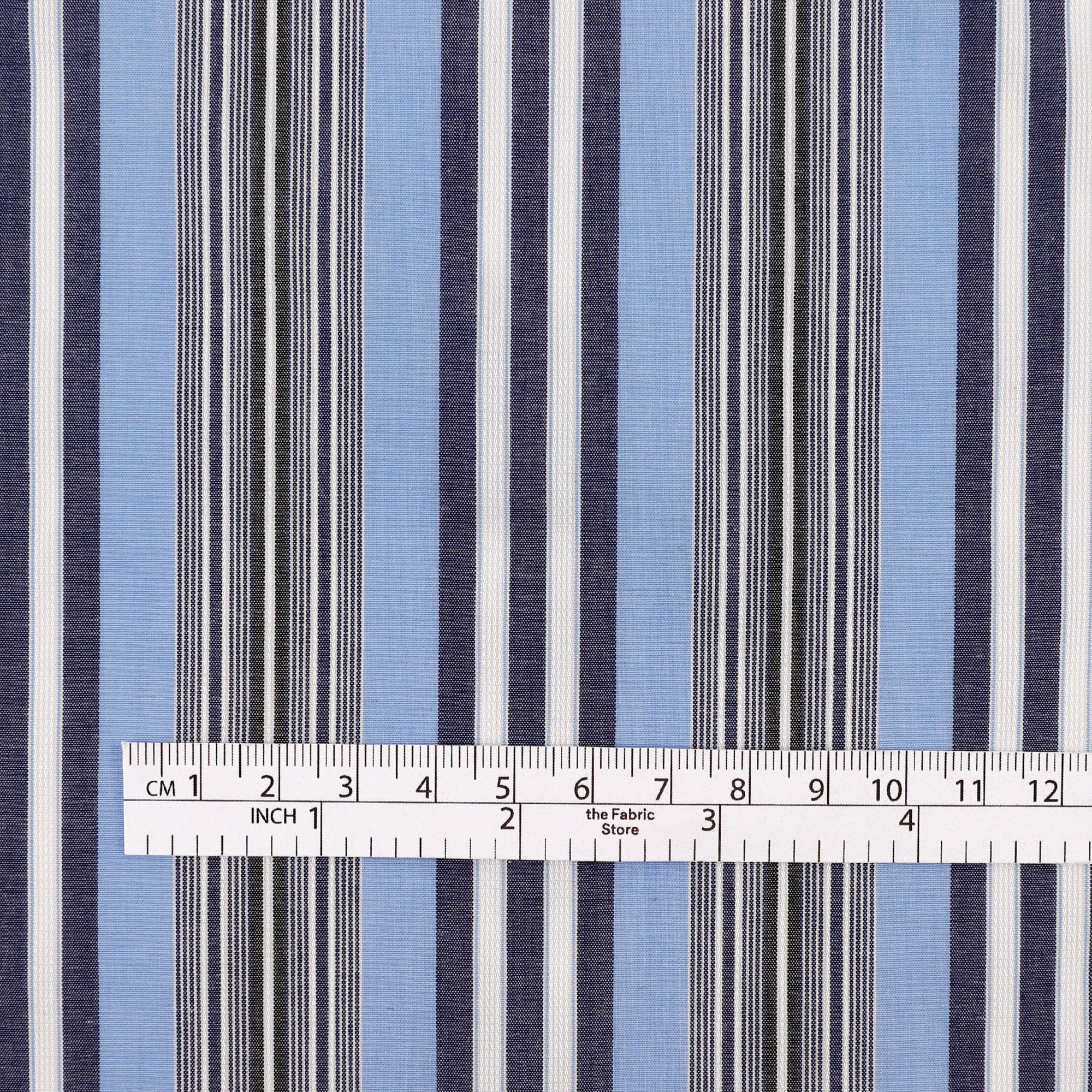 Stripe Cotton Shirting - Sailboat