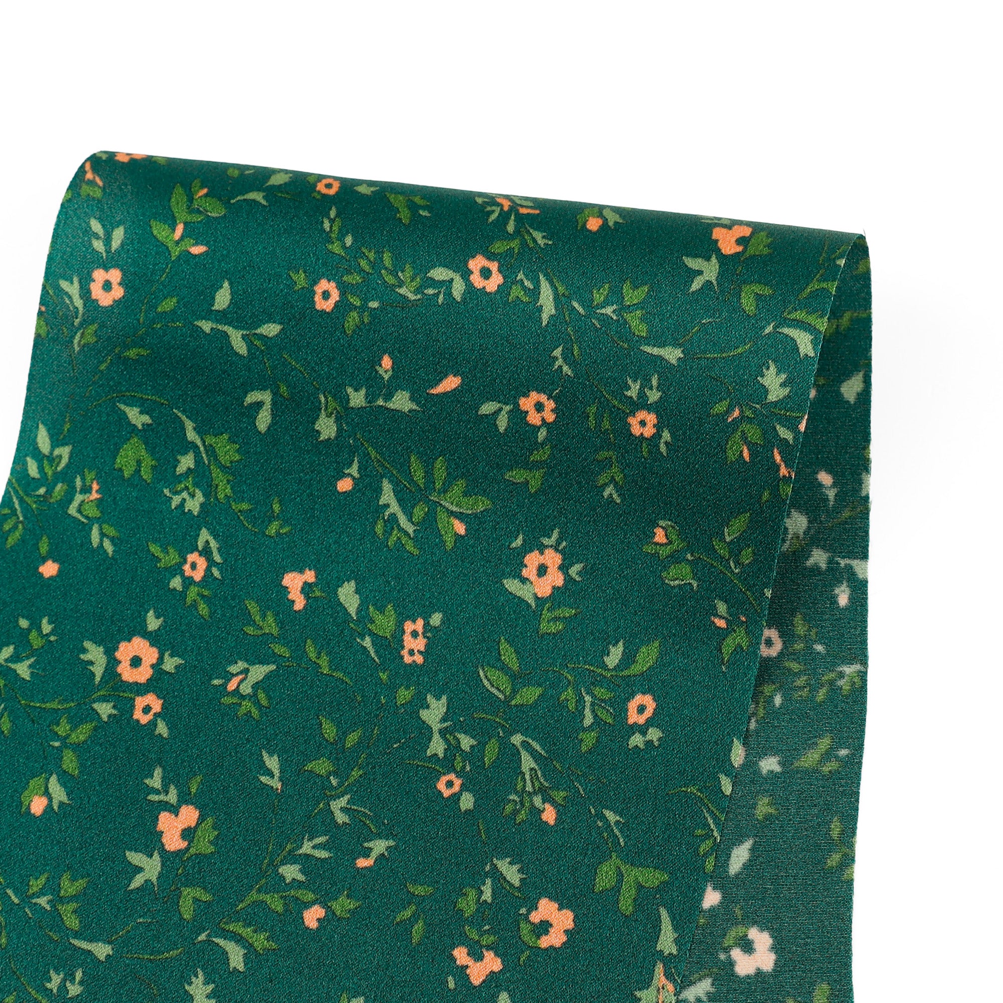 Spring Blooms Silk Satin - Malachite