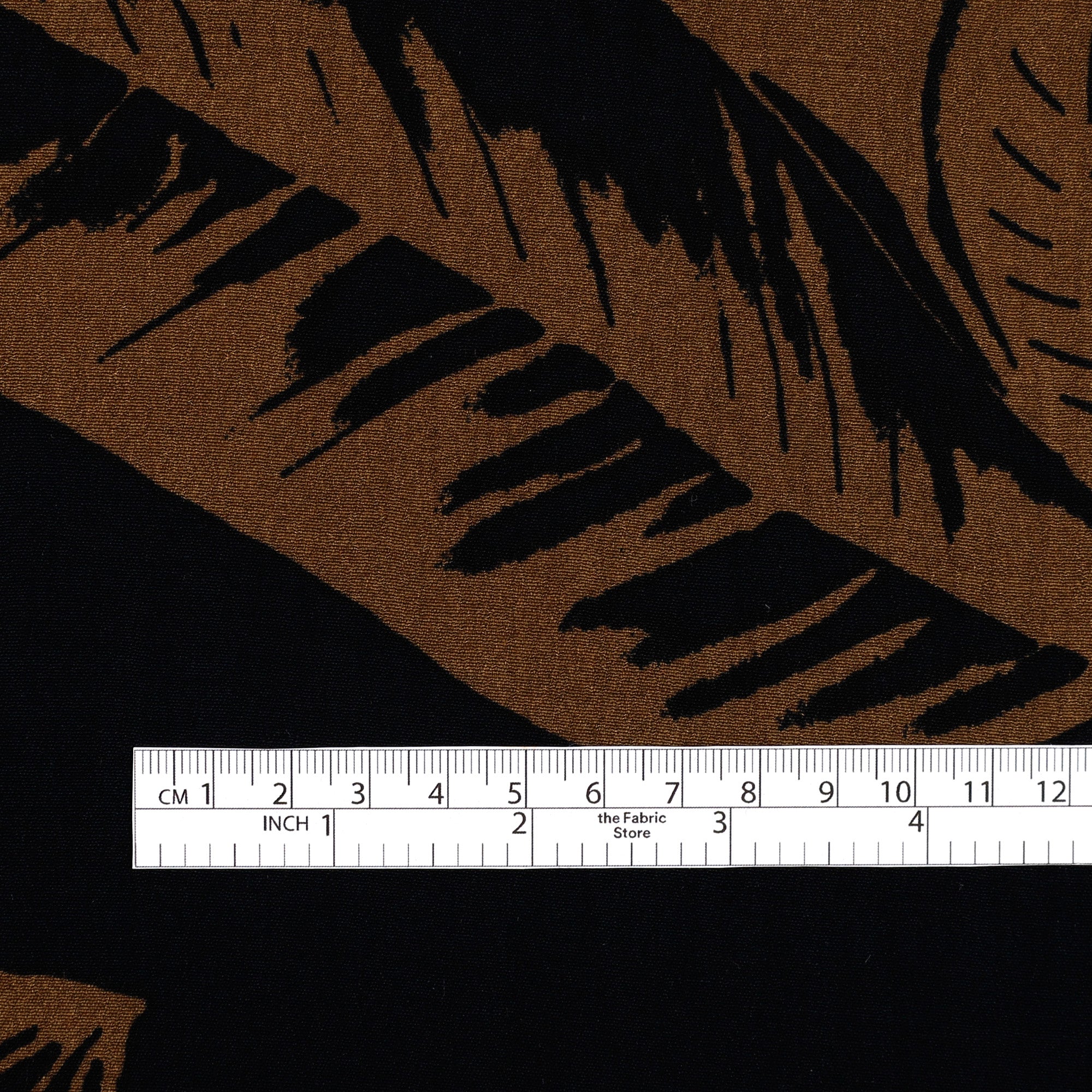 Leafy Viscose Crepe - Cinnamon / Black