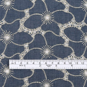Daisy Broderie Anglaise - Blue Chambray