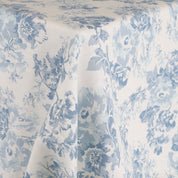 Teacup Floral Linen - Baby Blue