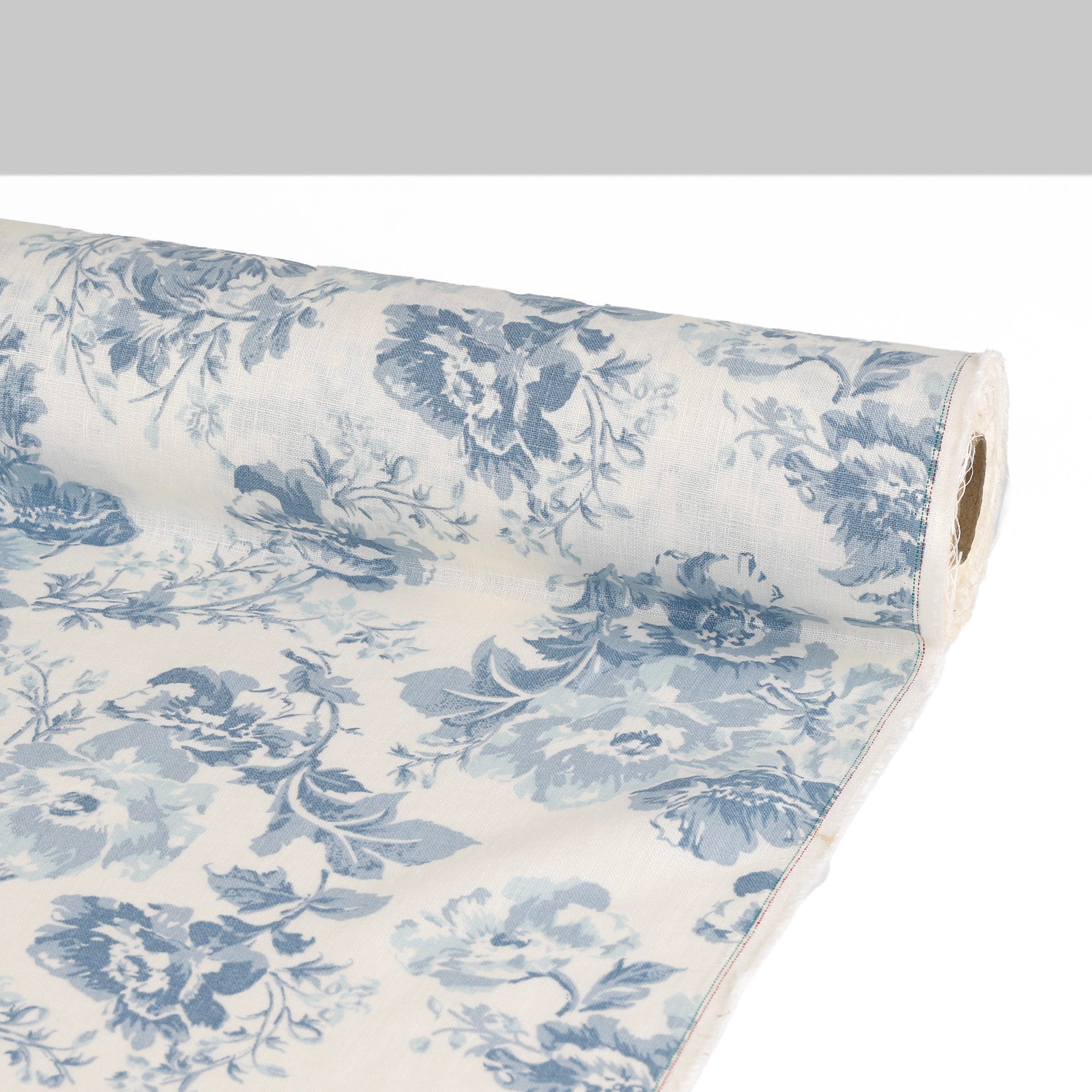Teacup Floral Linen - Baby Blue