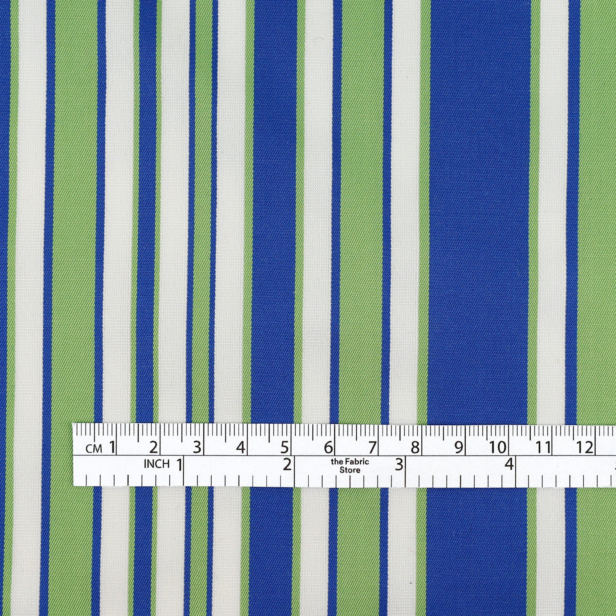 Stripe Cotton Twill Shirting - Green/Blue