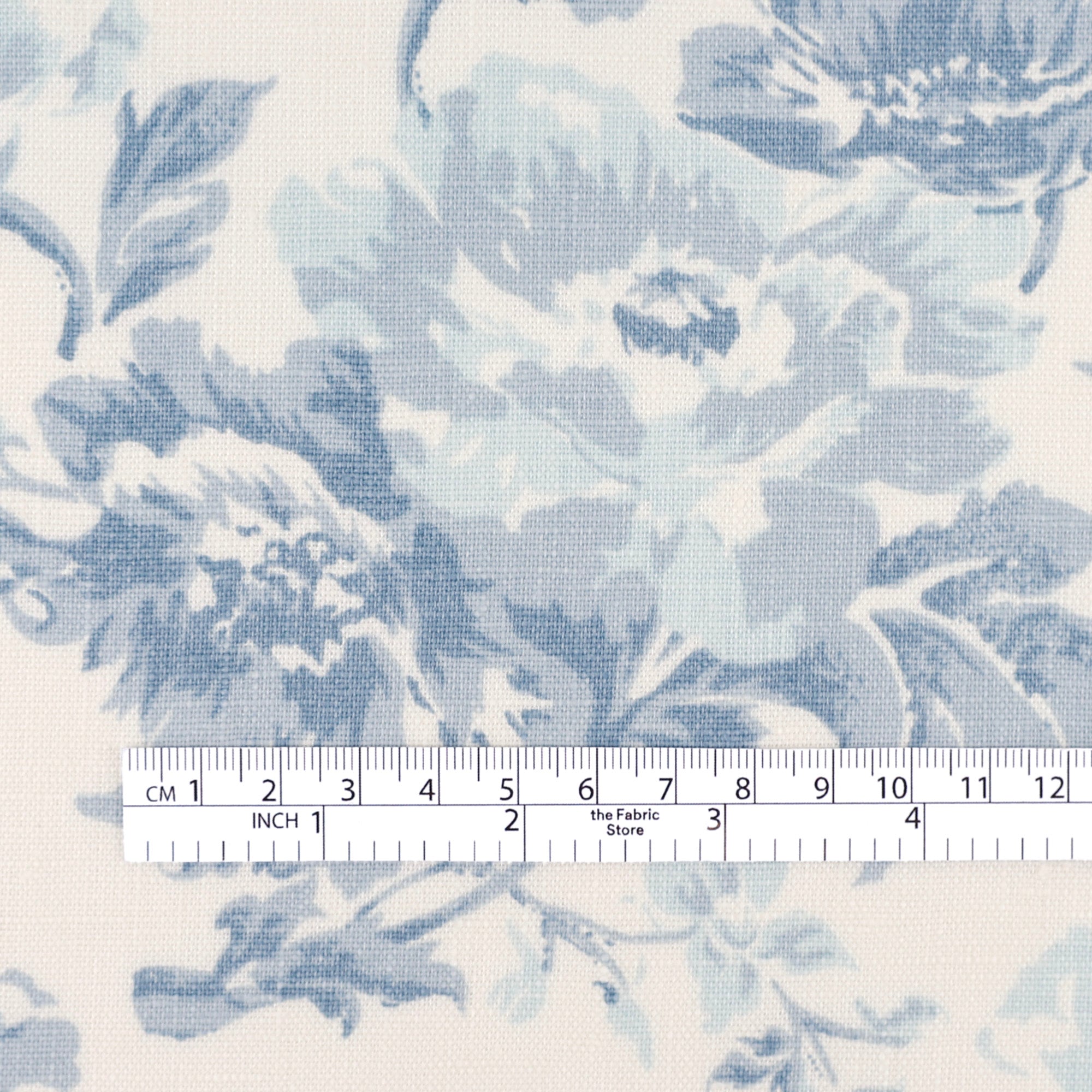 Teacup Floral Linen - Baby Blue