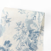 Teacup Floral Linen - Baby Blue