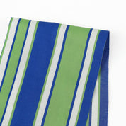 Stripe Cotton Twill Shirting - Green/Blue