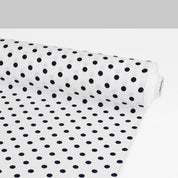 Midweight Polkadot Linen - Black/White