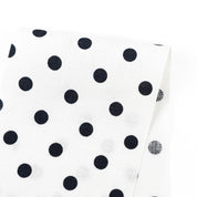 Midweight Polkadot Linen - Black/White