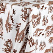 Retro Ranch Linen - White/Chocolate