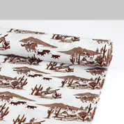 Retro Ranch Linen - White/Chocolate