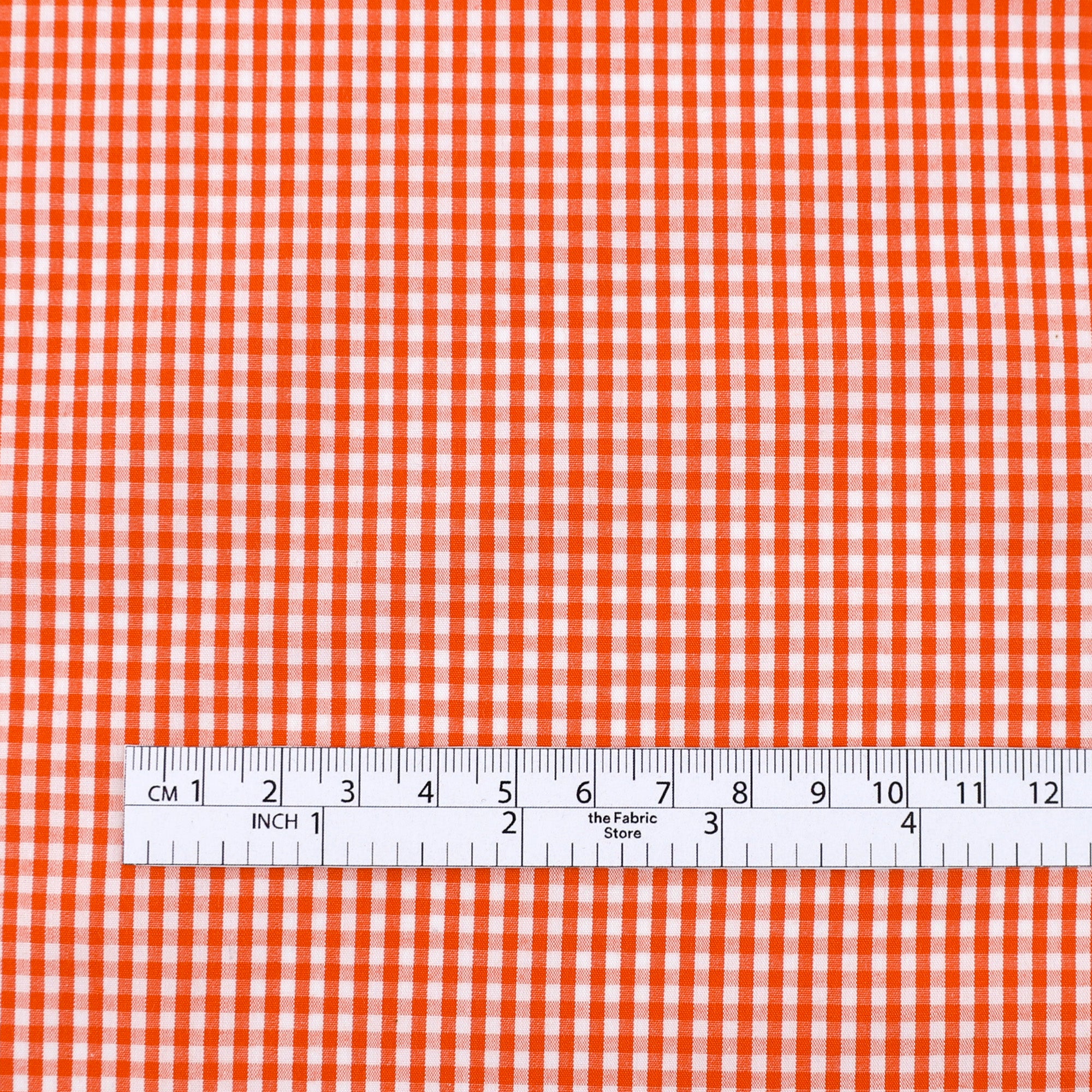 Mini Gingham Cotton - Tangerine
