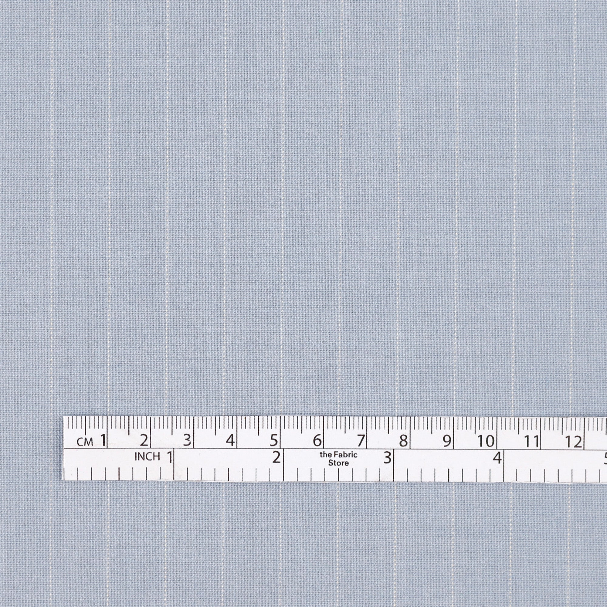 Poly Blend Pinstripe Suiting - Sky Blue
