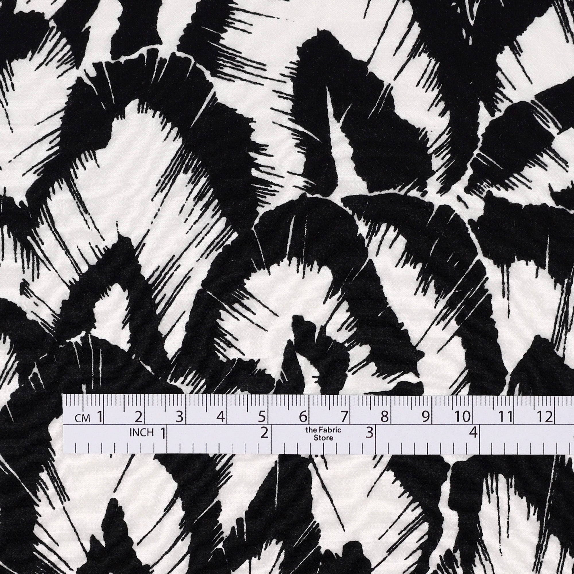 Abstract Print Viscose Crepe De Chine - Black