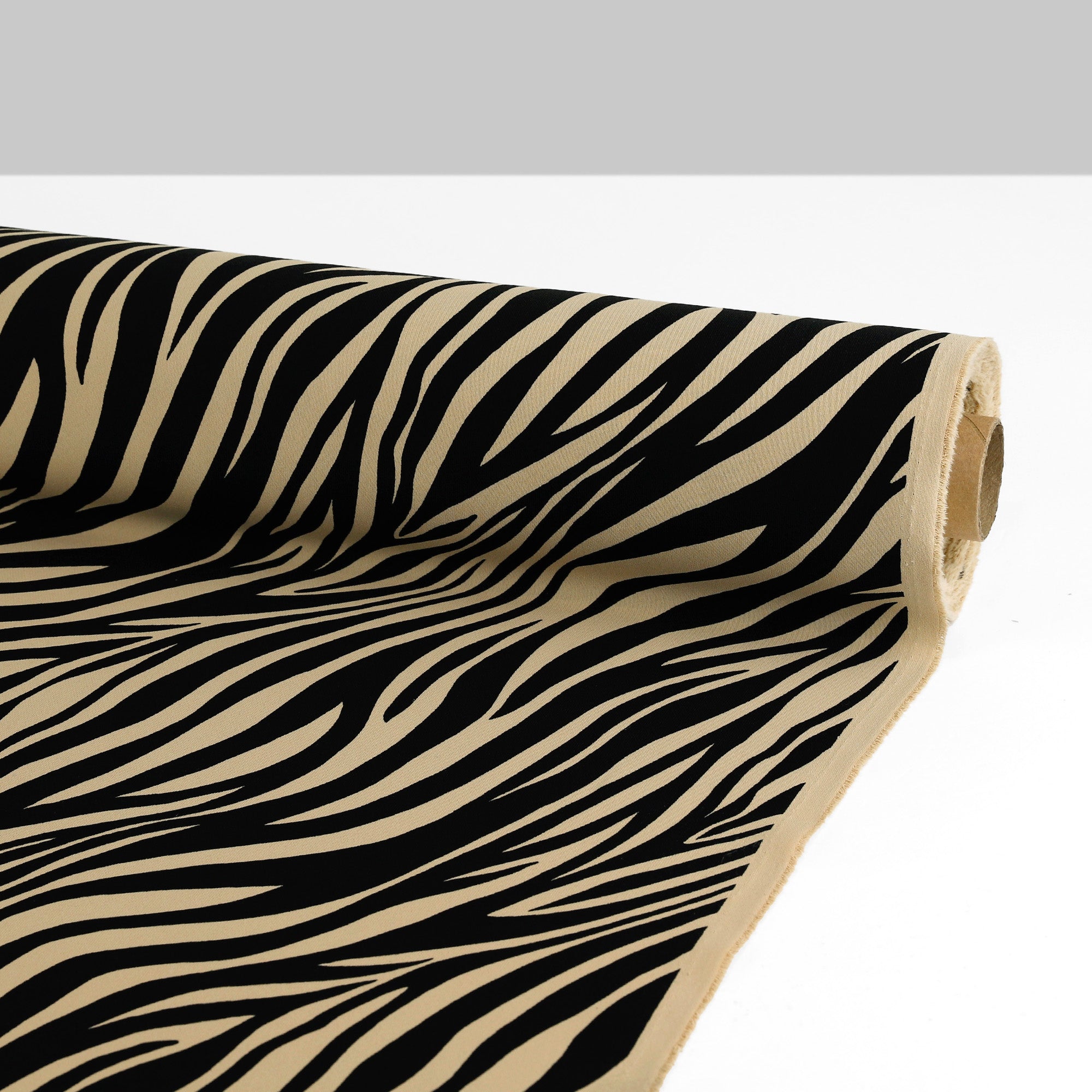 Animal Print Double Crepe - Buff