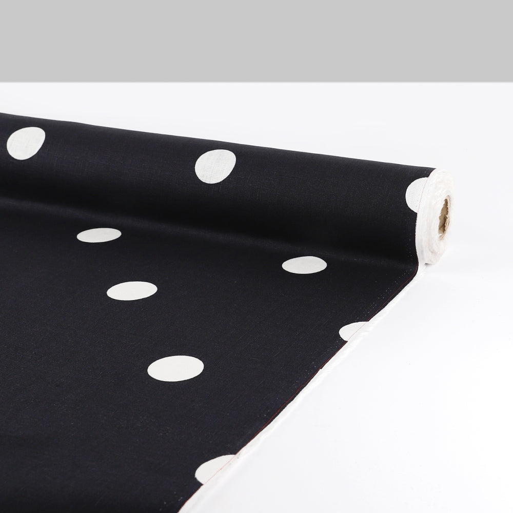 Big Spot Midweight Linen - Ebony (Pieces)