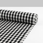 Stretch Cotton Seersucker Gingham - Black