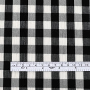 Stretch Cotton Seersucker Gingham - Black