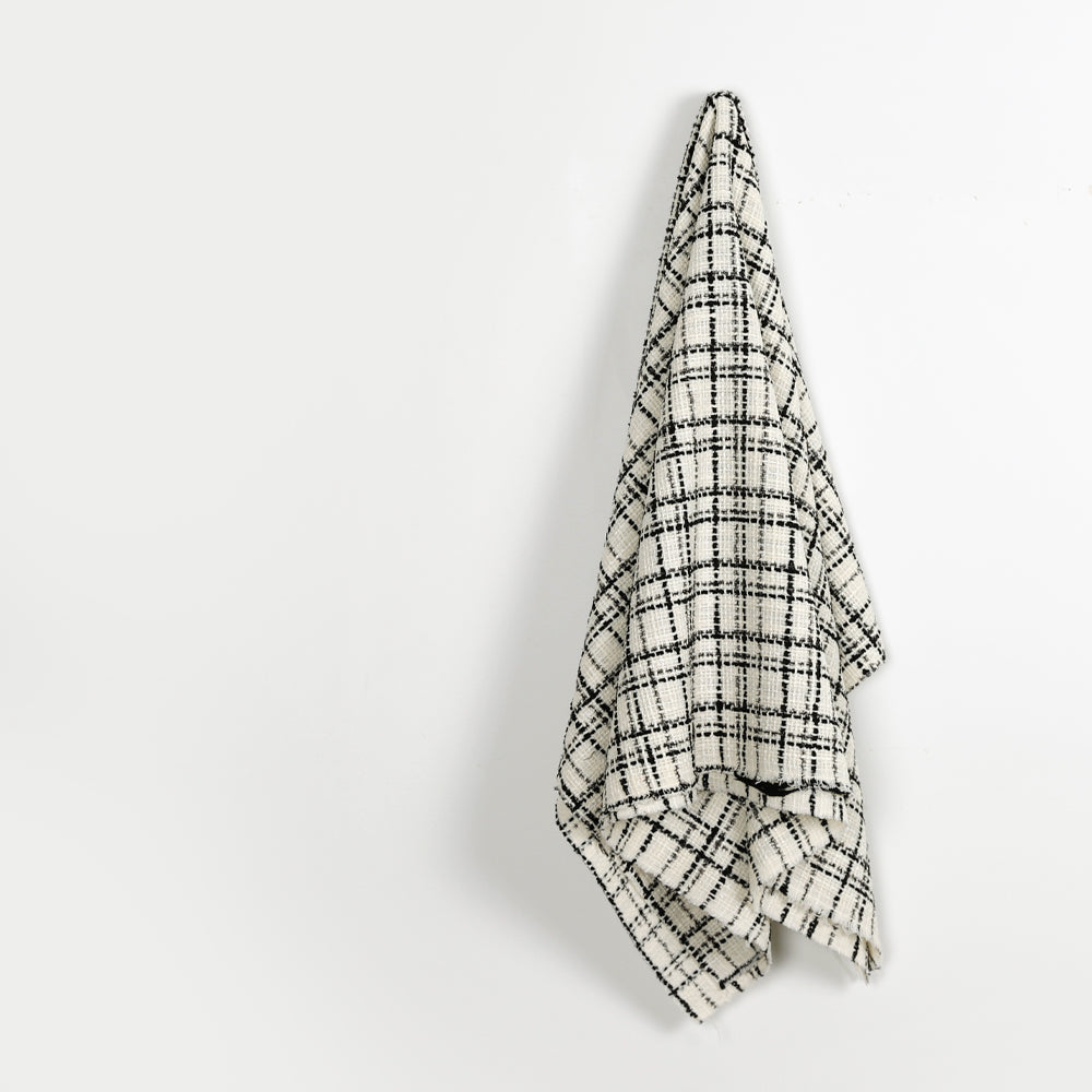 Shimmer Check Tweed - Black / White