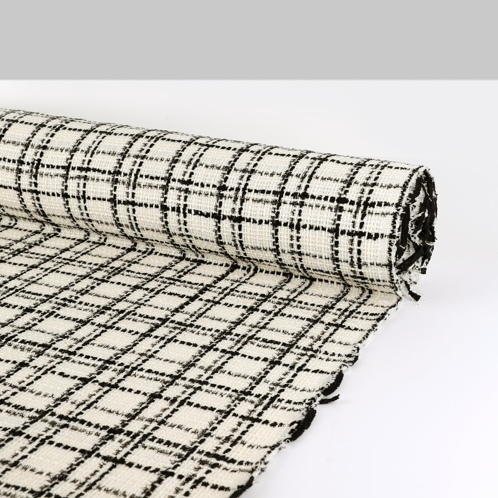 Shimmer Check Tweed - Black / White