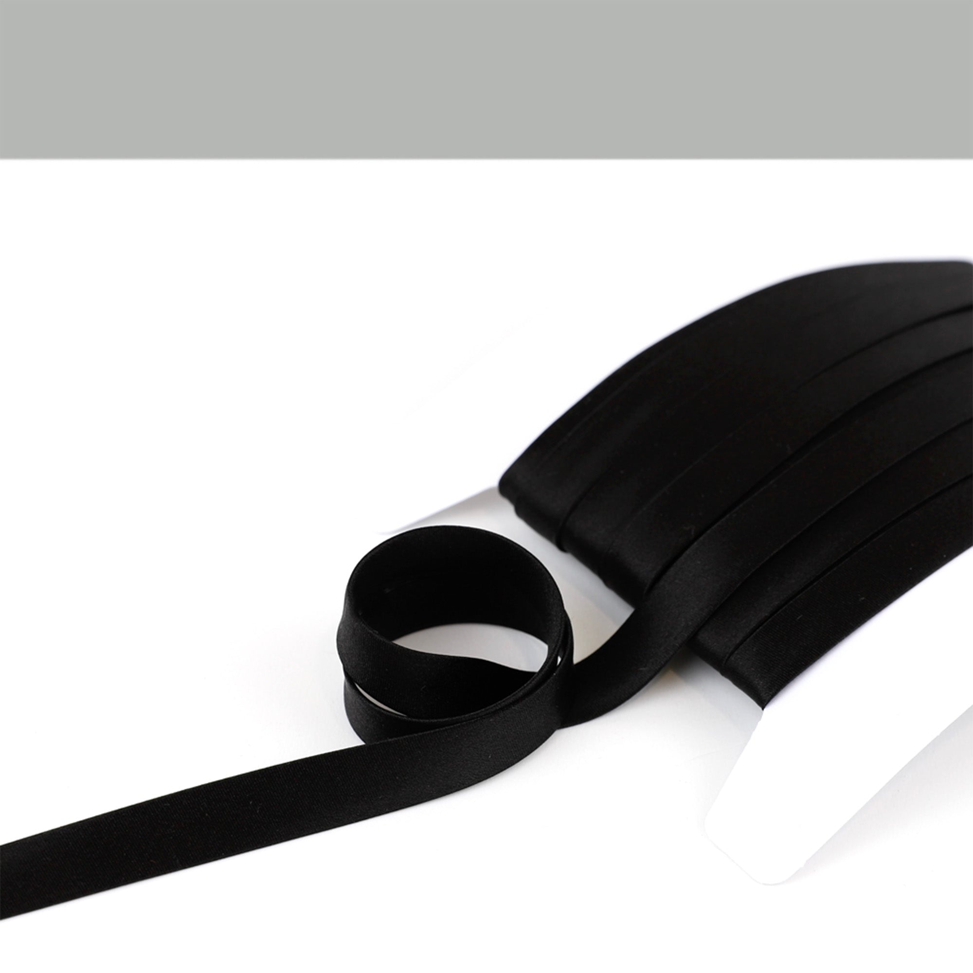 Silk / Cupro Satin Bias Binding - Black