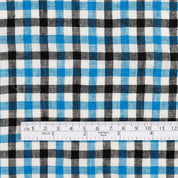 Lightweight Tattersall Check Linen - Capri
