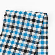 Lightweight Tattersall Check Linen - Capri (remnant)