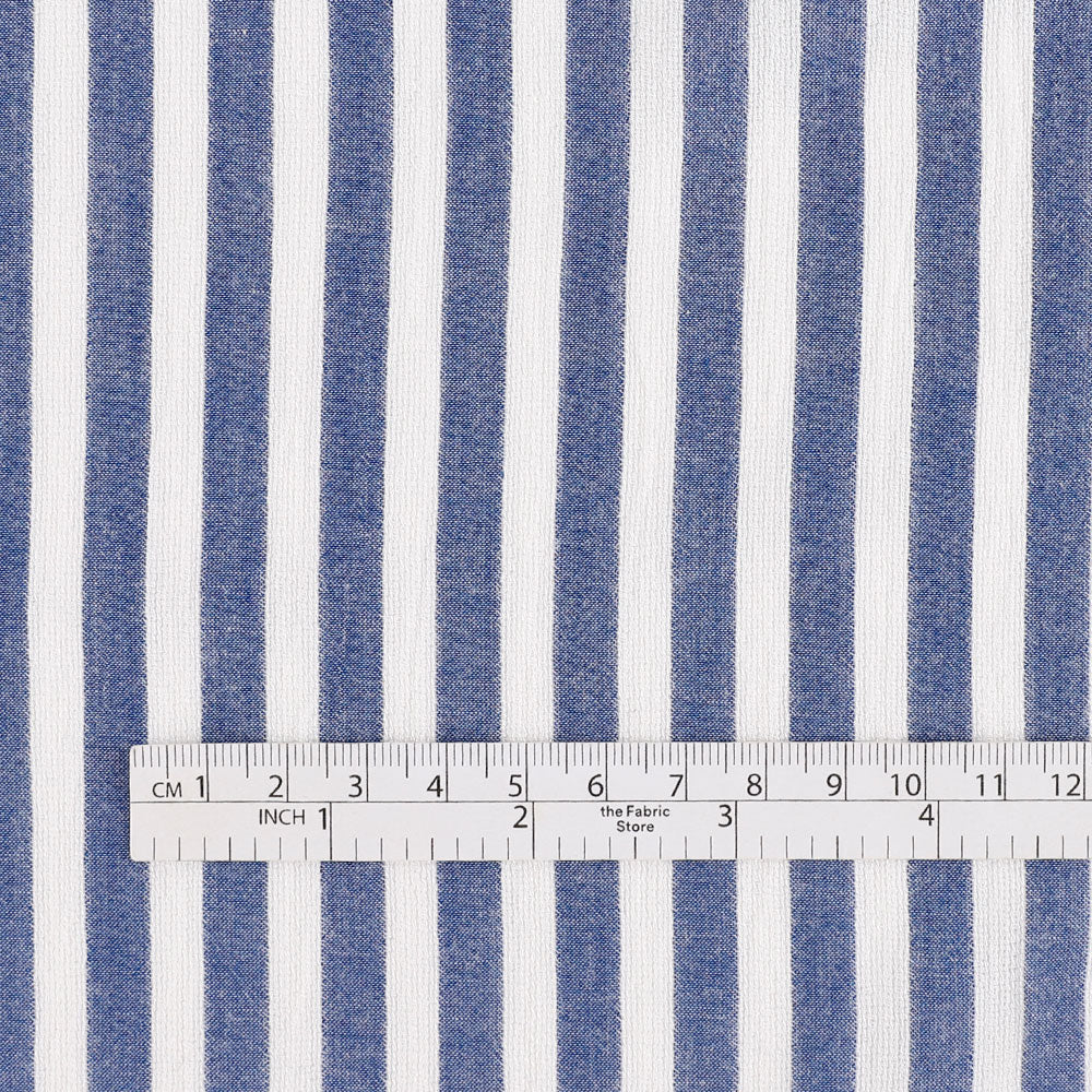 Summer Stripe Cotton / Rayon - Denim