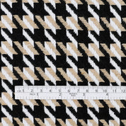 Bold Houndstooth Cotton / Wool Blend Tweed - Grouse
