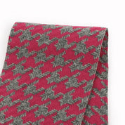 Bold Houndstooth Wool Coating - Lipstick