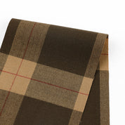 Wool / Poly Check Twill Suiting - Brown