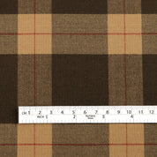 Wool / Poly Check Twill Suiting - Chocolate Brown