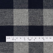 Buffalo Check Brushed Cotton Twill - Navy/Grey
