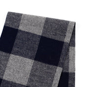 Buffalo Check Brushed Cotton Twill - Navy/Grey
